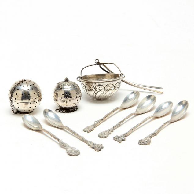 group-of-silver-tea-accoutrements
