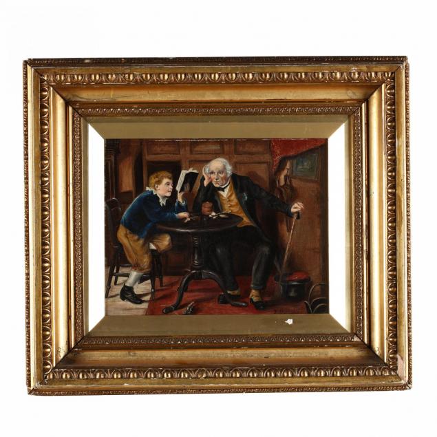 antique-english-school-genre-painting