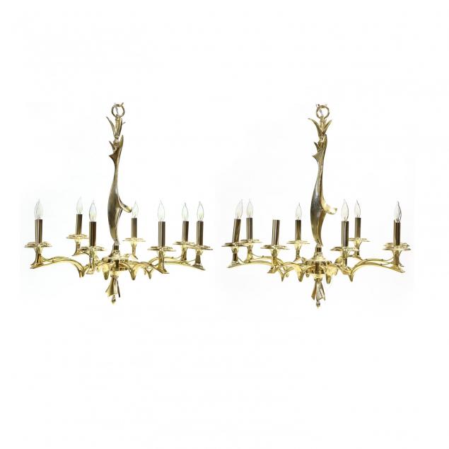 pair-of-contemporary-french-brass-chandeliers