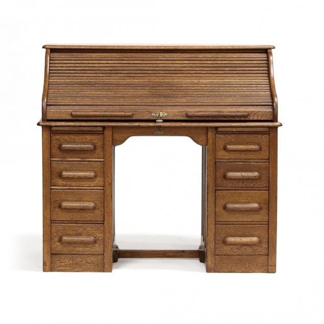 antique-oak-s-scroll-desk