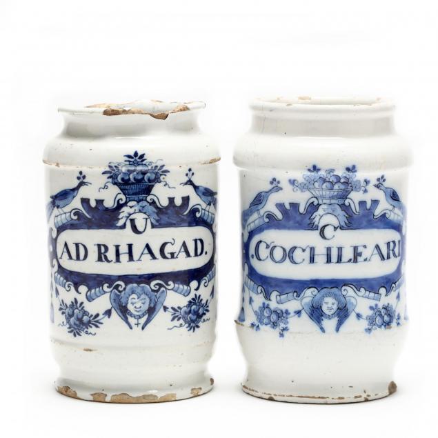two-dutch-delft-drug-jars