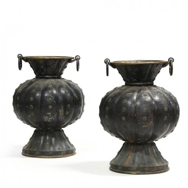 large-pair-of-moroccan-style-hammered-bronze-urns