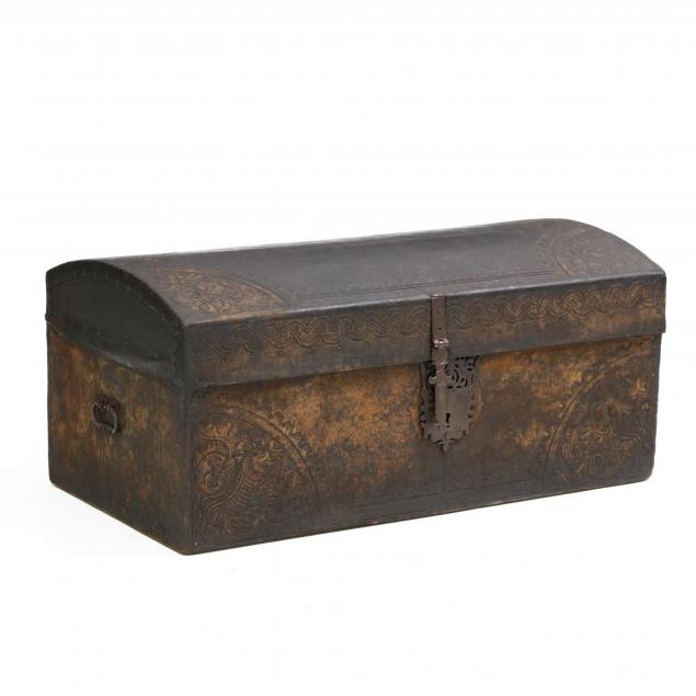 an-18th-century-spanish-colonial-tooled-leather-trunk