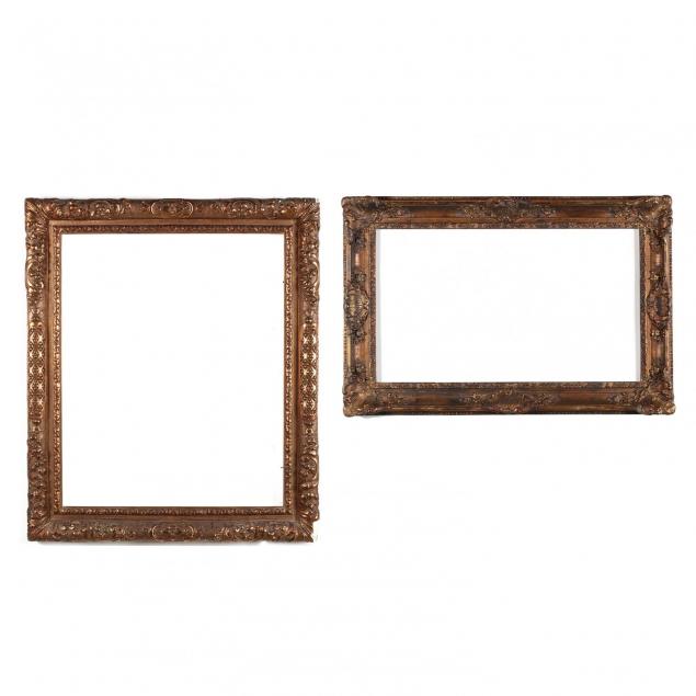 two-large-antique-carved-and-gilt-frames