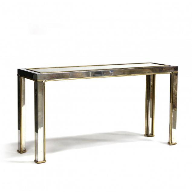 modernist-steel-and-brass-console-table