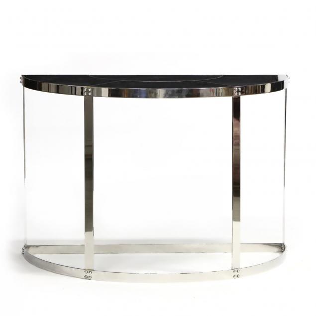 modernist-steel-and-glass-demilune-console-table
