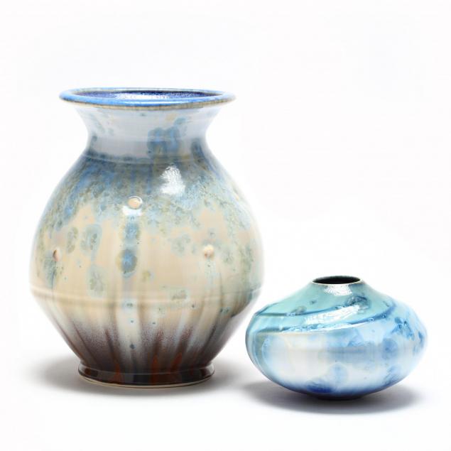two-att-uwharrie-crystalline-glazed-vases
