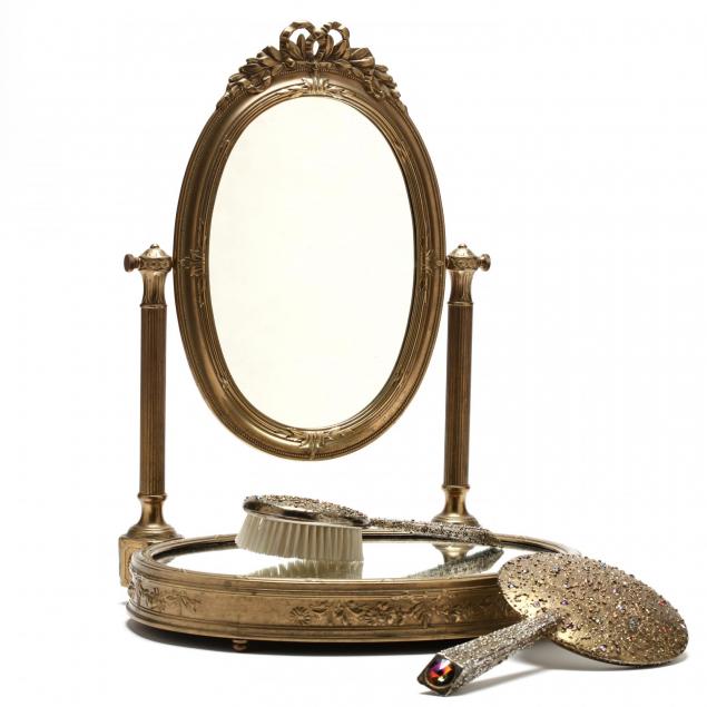 brass-vanity-mirror-and-accessories