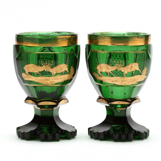 pair-of-antique-moser-gilt-glass-jars