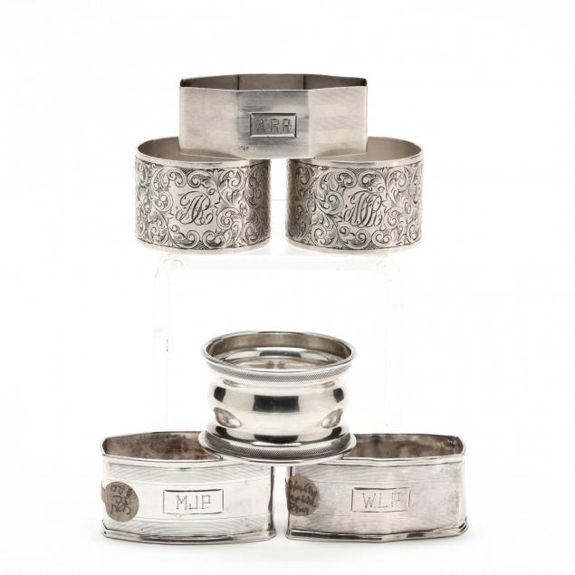 an-assembled-set-of-6-sterling-silver-napkin-rings
