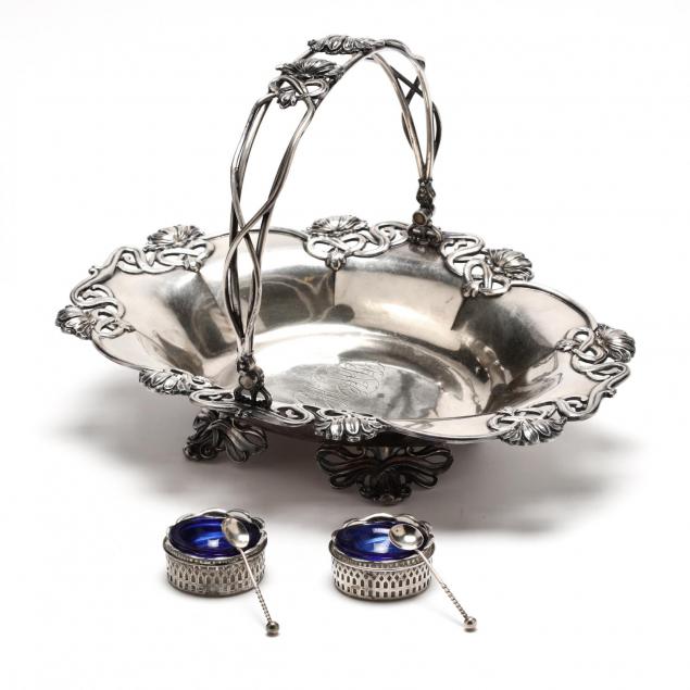 an-antique-silverplate-art-nouveau-bride-s-basket-silver-salts