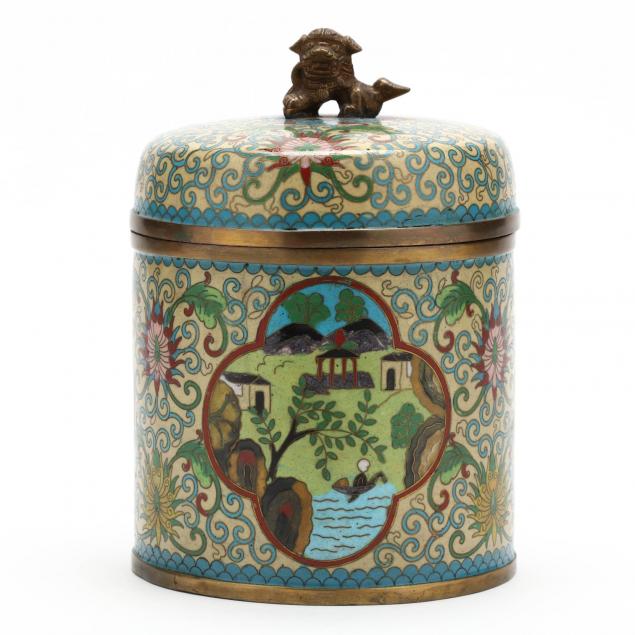 chinese-cloisonne-cigarette-box-with-foo-lion-finial