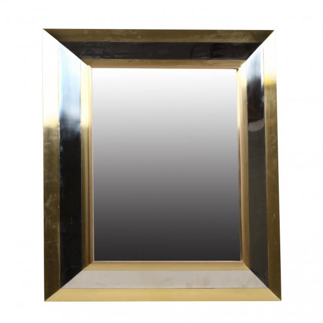 modernist-chrome-and-brass-wall-mirror