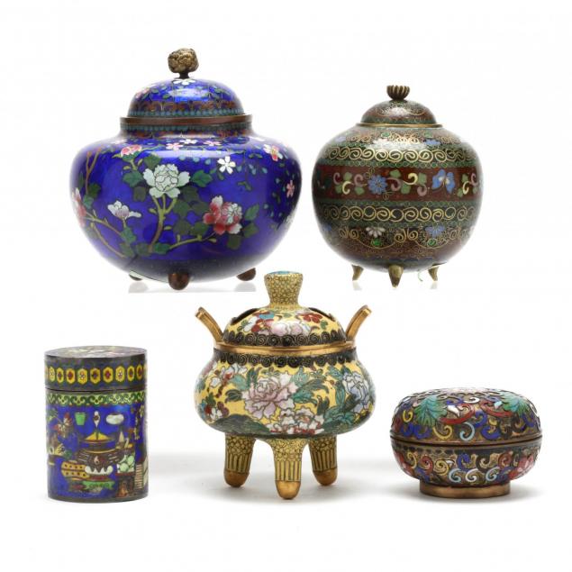 group-of-asian-cloisonne