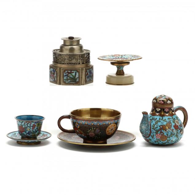 group-of-asian-cloisonne