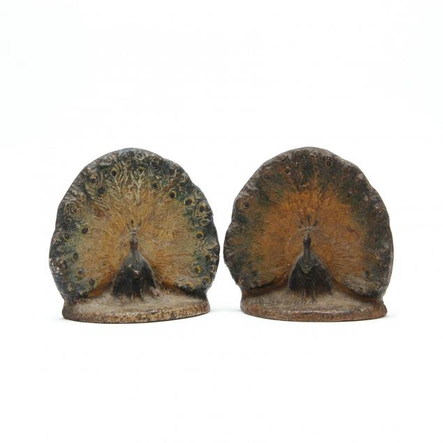 two-vintage-cast-iron-peacock-door-stops