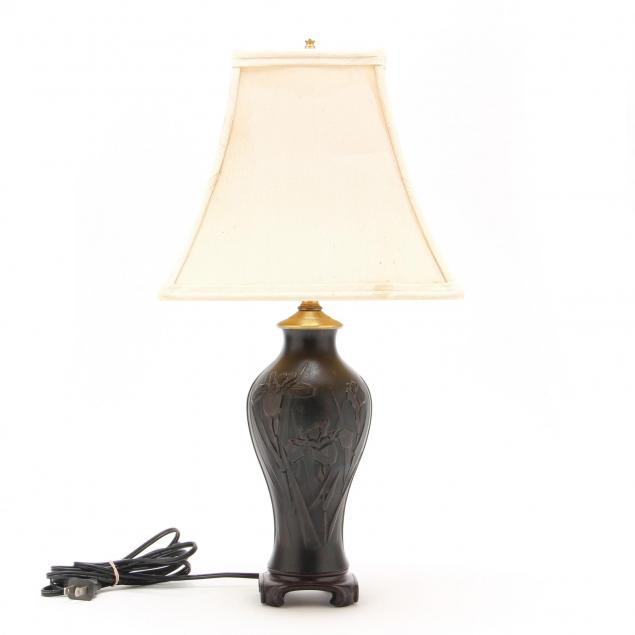 japanese-bronze-tone-iris-table-lamp