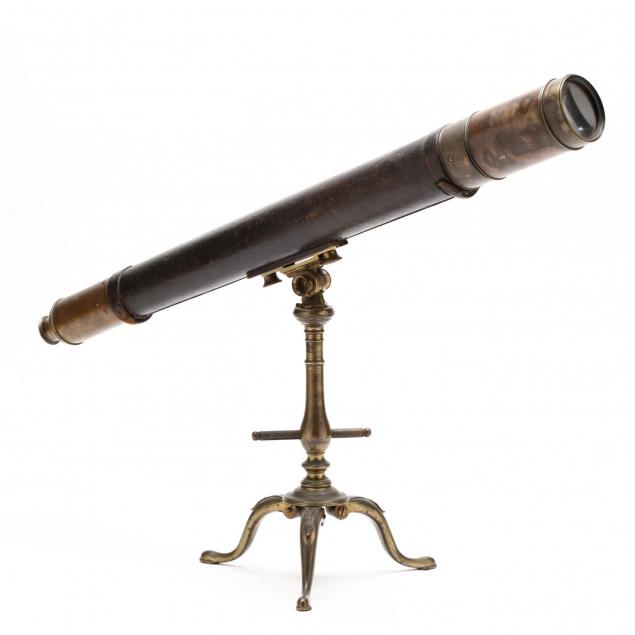18th-century-french-library-telescope-on-stand