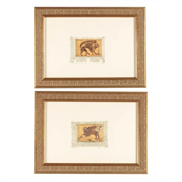 pair-of-signed-etchings-with-applied-gold-leaf