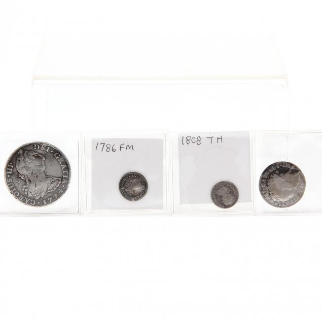 four-spanish-colonial-milled-silver-coins