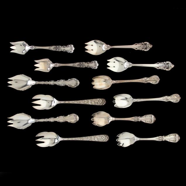 an-assembled-set-of-12-sterling-silver-ice-cream-forks