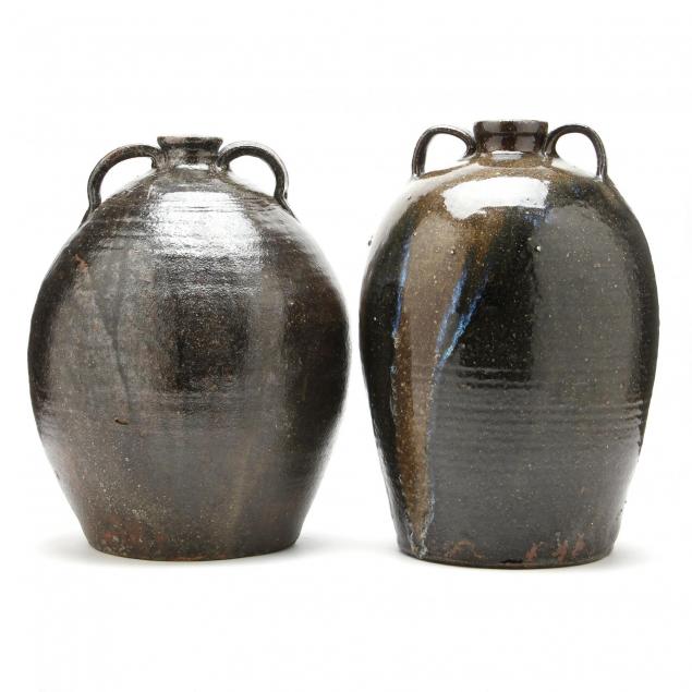 western-nc-pottery-two-molasses-jars