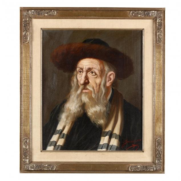 hungarian-school-painting-of-a-rabbi-20th-century