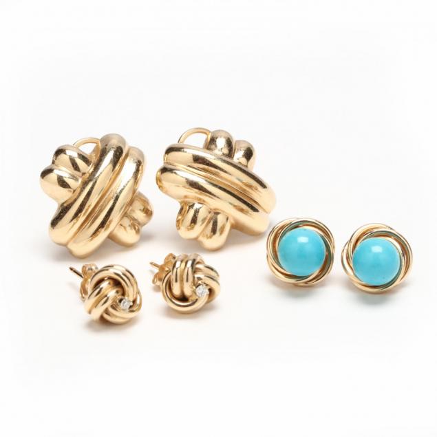 three-pairs-of-gold-earrings