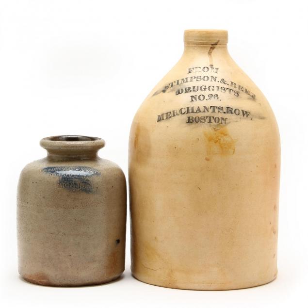two-pieces-druggist-advertising-pottery