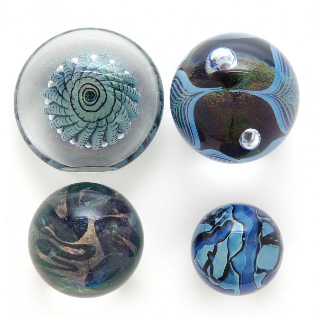 eickholt-four-art-glass-paperweights