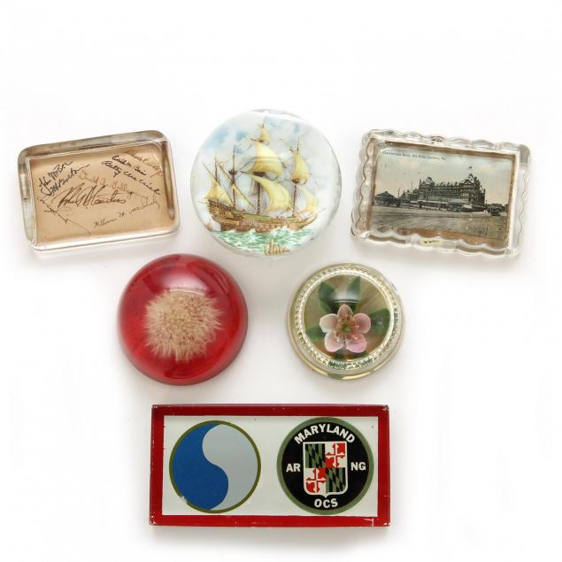 six-assorted-vintage-paperweights