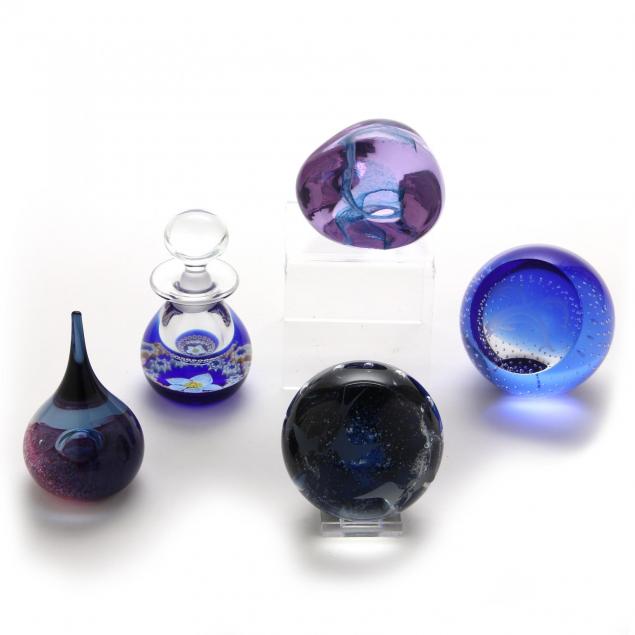 five-caithness-art-glass-paperweights