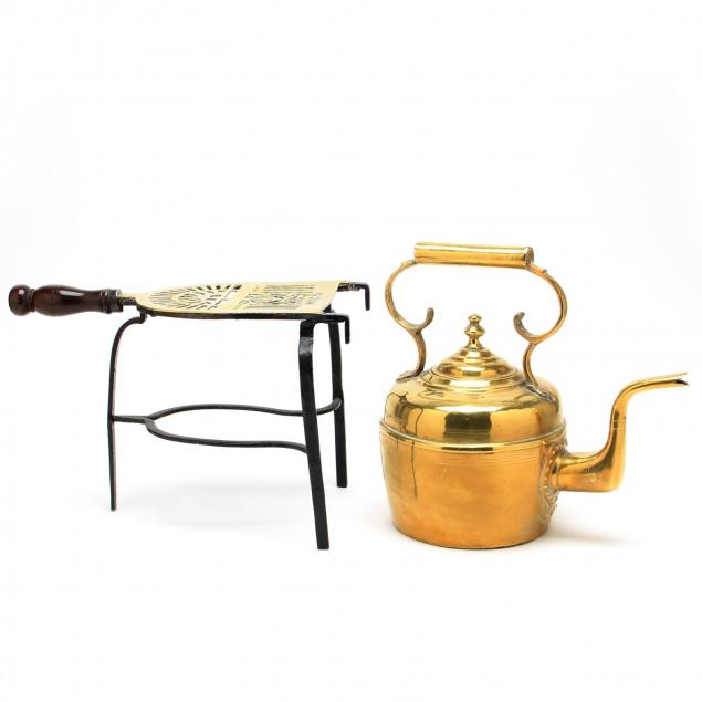 antique-brass-tea-kettle-and-stand