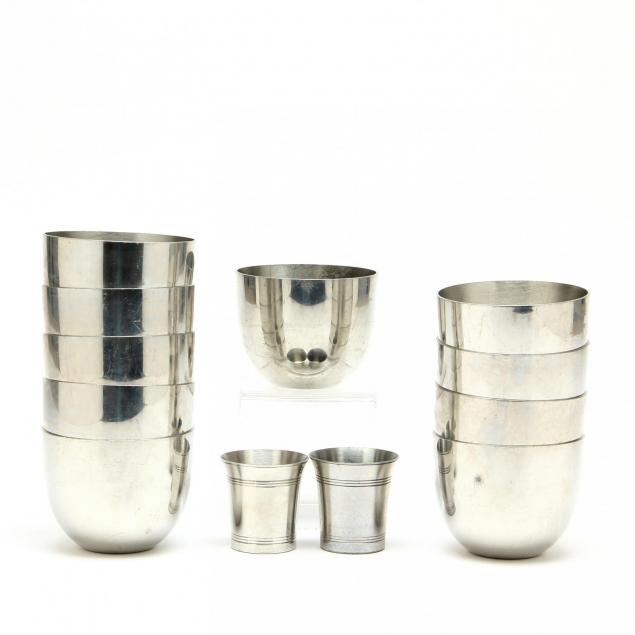 ten-pewter-jefferson-cups-and-shot-glasses