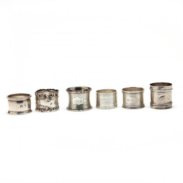 six-antique-silver-napkin-rings