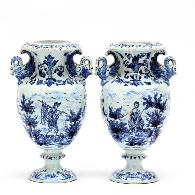 pair-of-antique-faience-cabinet-vases