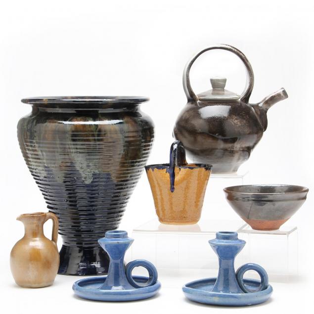 group-of-studio-art-pottery