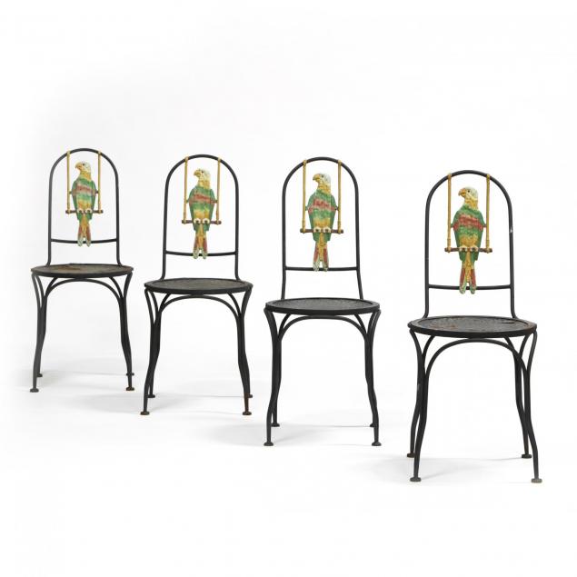 set-of-four-unusual-parrot-motif-garden-chairs