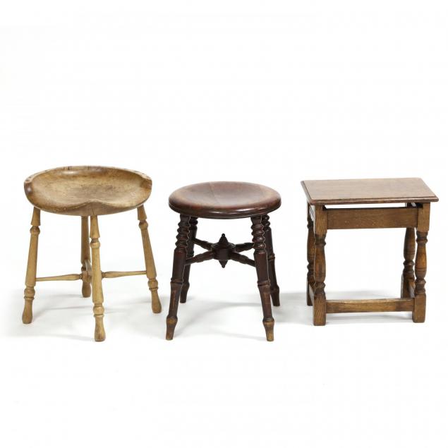 two-antique-stools-and-a-nesting-table