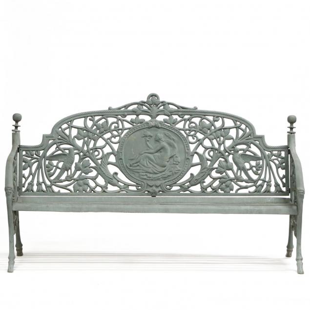 large-cast-iron-victorian-style-garden-bench