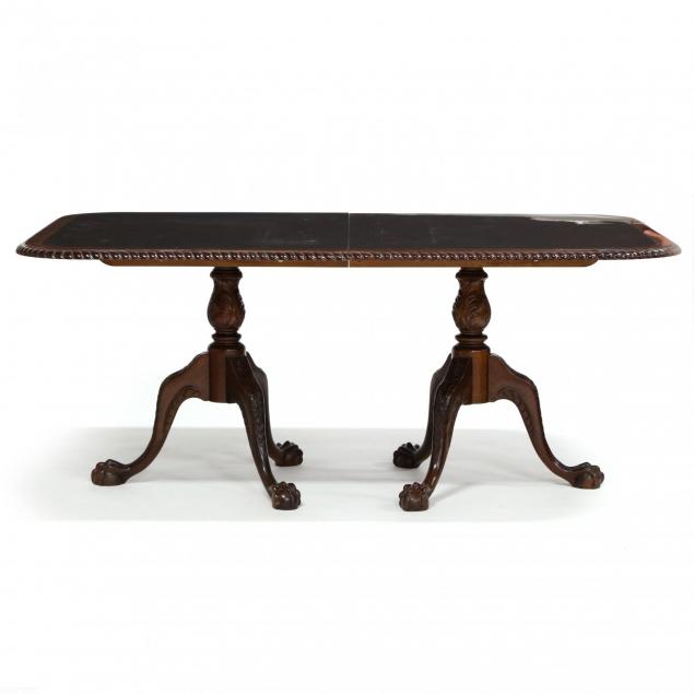 chippendale-style-inlaid-double-pedestal-dining-table