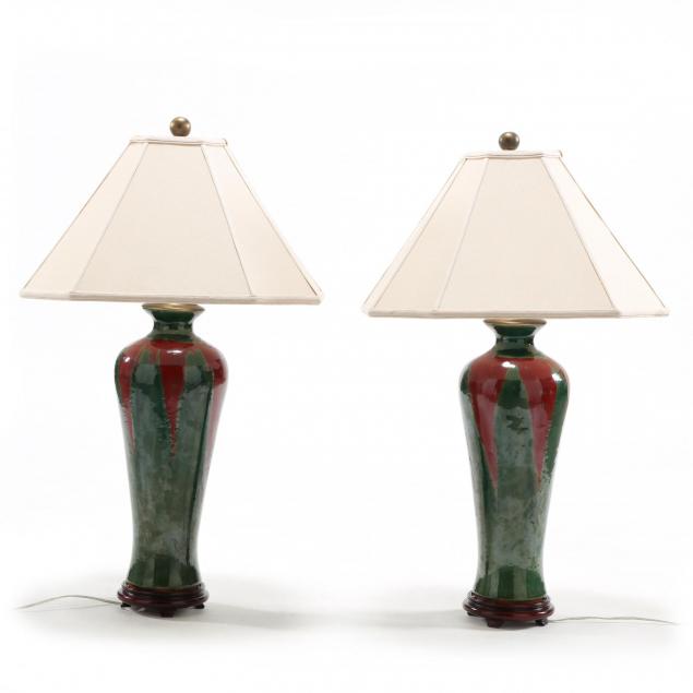 pair-of-contemporary-art-pottery-table-lamps