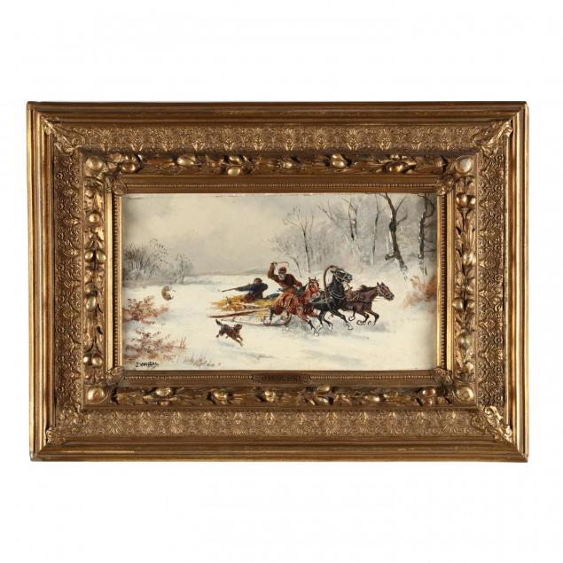 att-jan-wolski-polish-19th-century-snow-scene