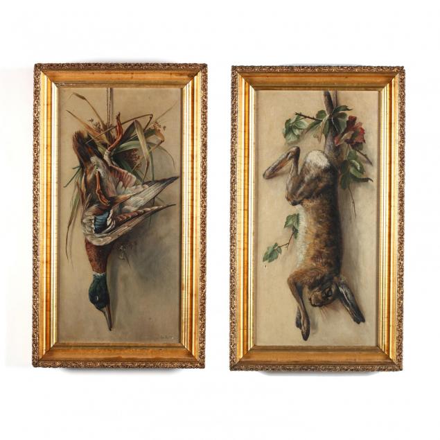 pair-of-antique-trompe-l-oeil-hunting-trophy-paintings