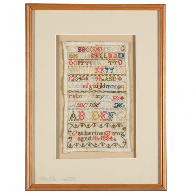 antique-alphabet-sampler-dated-1884