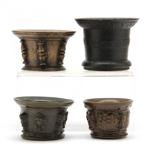 four-early-continental-apothecary-mortars