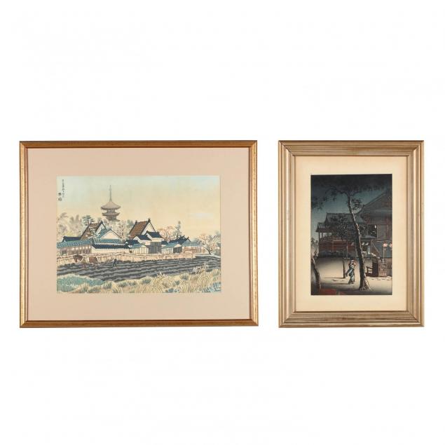 two-japanese-woodblock-prints-by-tshuchiya-koitsu-and-kotozuka-eiichi