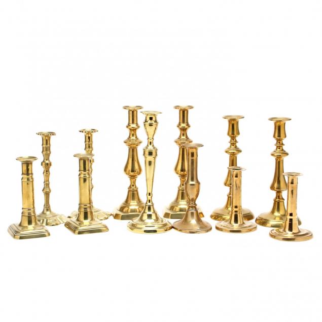 collection-of-19th-century-brass-candlesticks