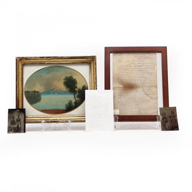 framed-civil-war-letter-an-antique-painting-and-2-tintypes