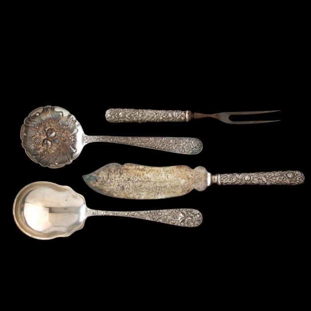 four-sterling-silver-repousse-servers